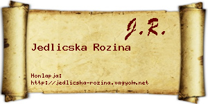 Jedlicska Rozina névjegykártya